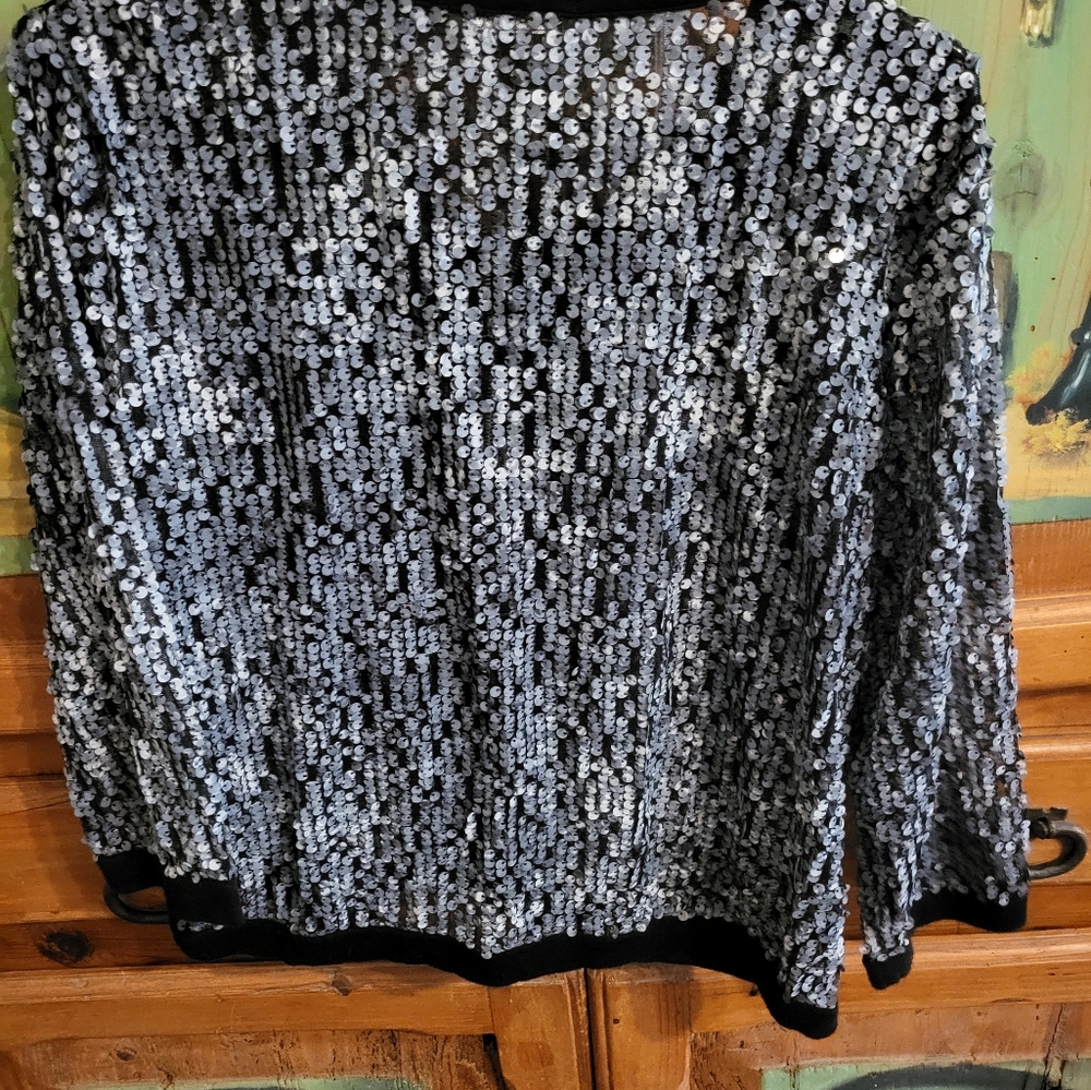 Michael Simon Black Sequin Jacket - image 5